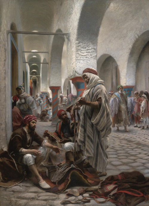 classic-art: The Souk el Koumach, Tunis Anton Robert Leinweber, 1889 