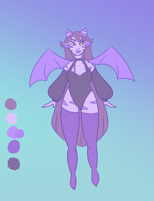 a couple of simple demon girl designs done for users on a forum game!