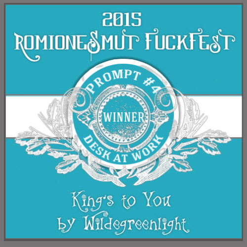 Congratulations to @wildegreenlight for winning the Desk at Work prompt in the 2015 RomioneSmut