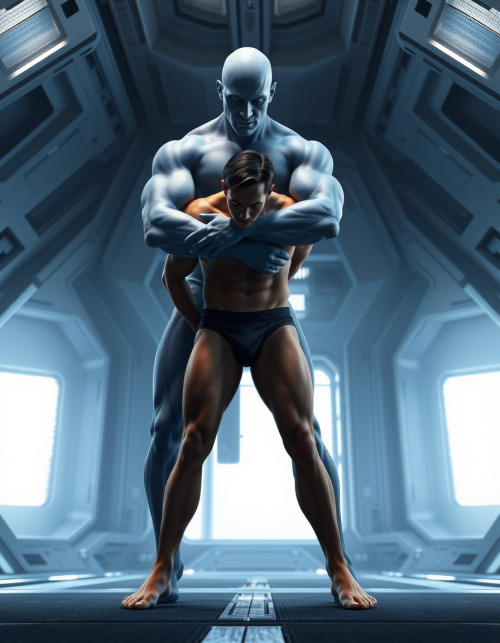 The Tall Blue Alien Named Padir Invited The Human Male On His Ship In Orbit Around The Earth