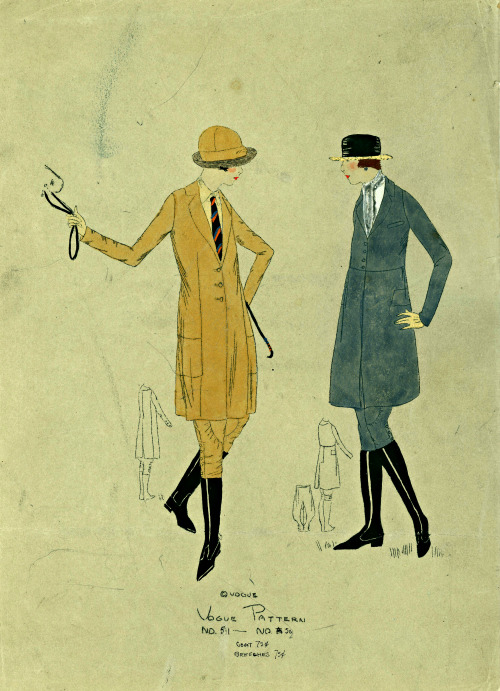 hislibrarian:Vogue Patter: Riding habits, 1920