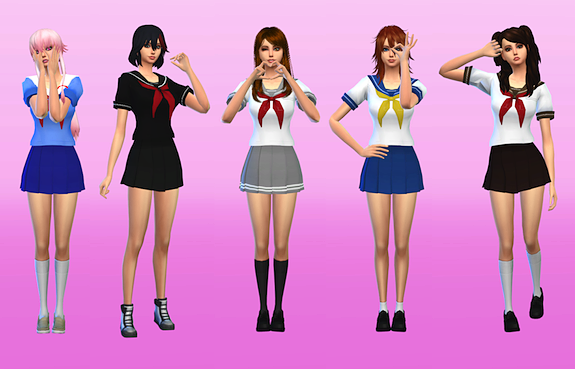 SIMS 4 Sailor uniform. Симс 4 Яндере симулятор. Японская Школьная форма симс 4. Японские симс моды