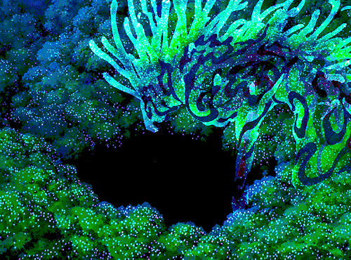 dailyanimatedgifs:The Forest Spirit gives life and takes life away. Life and death