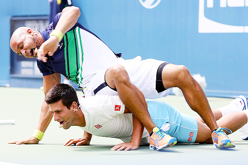 salmousha:  Shaun T and Novak Djokovic attend 2014 Arthur Ashe Kids’ Day