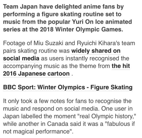 victuuri:  BBC NEWS COVERED YURI ON ICE AT THE OLYMPICS