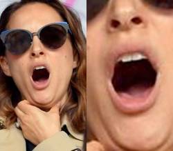 Starprivate:  Natalie Portman Does French Bashing With Her Double Chin And Open Mouth