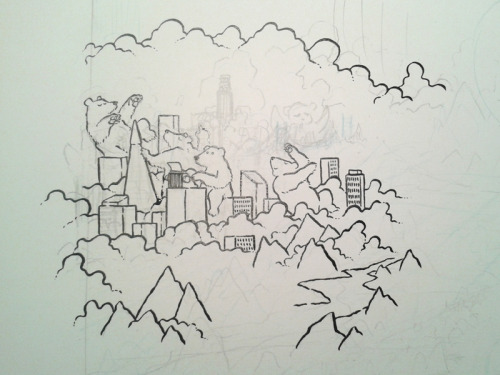 matpringle:  ‘Come Back From San Francisco’ print WIP pictures. 