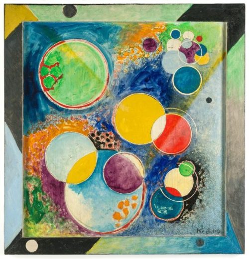 amare-habeo: Edmund Kesting (German, 1892-1970) Circles, 1926 Gouache on wood with the artist-painte