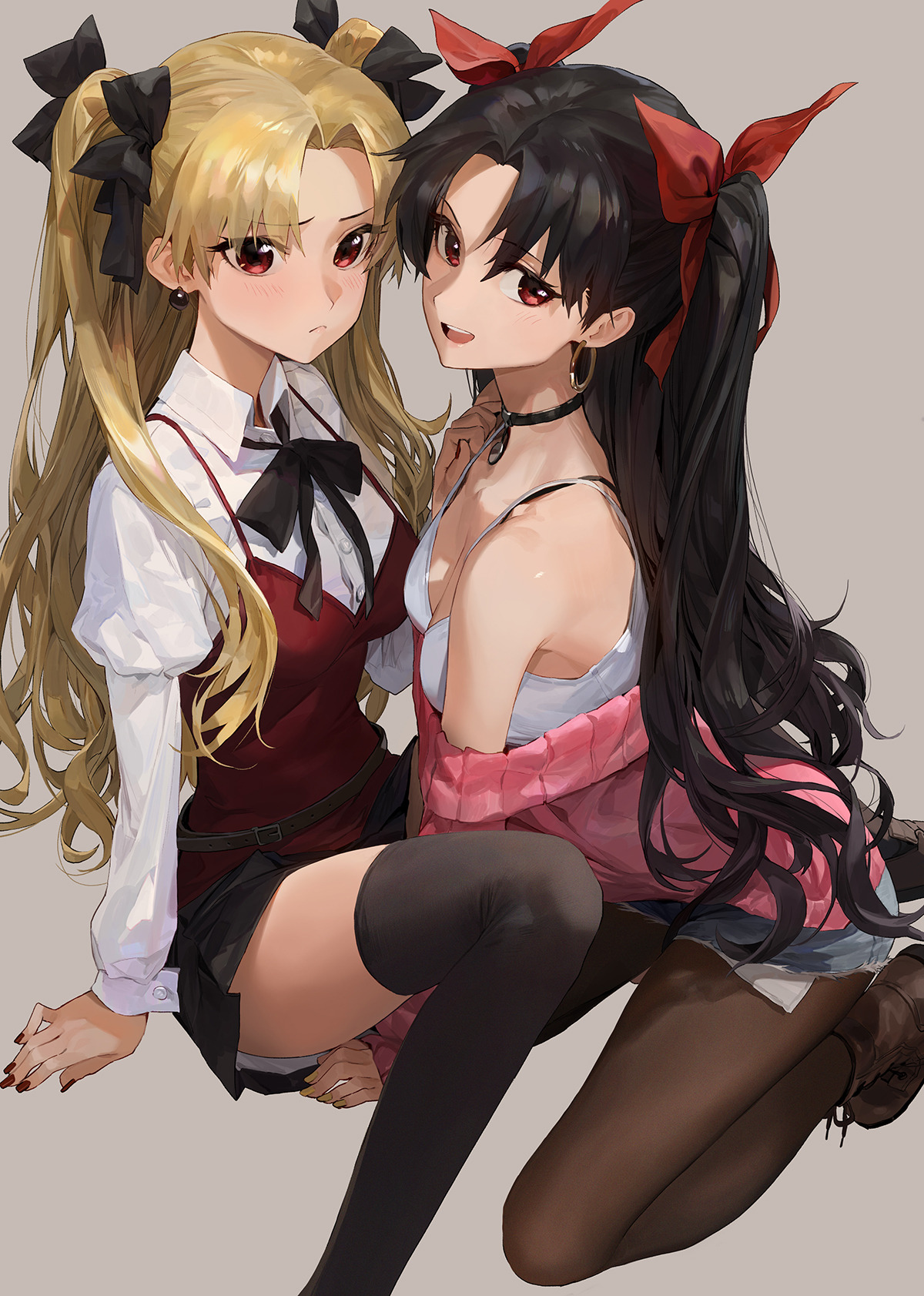 awwnimewaifus:   Ereshkigal Ishtar, Toosaka Rin, Fate Grand Order FGO Artist: Mossi