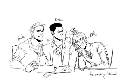 thesearchingastronaut: Blaytz, Zarkon and Alfor as human students :D (yes, I misspelled the nam