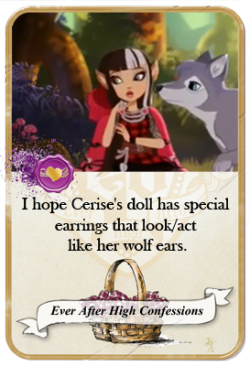 everafterhighconfessions:  I hope Cerise’s