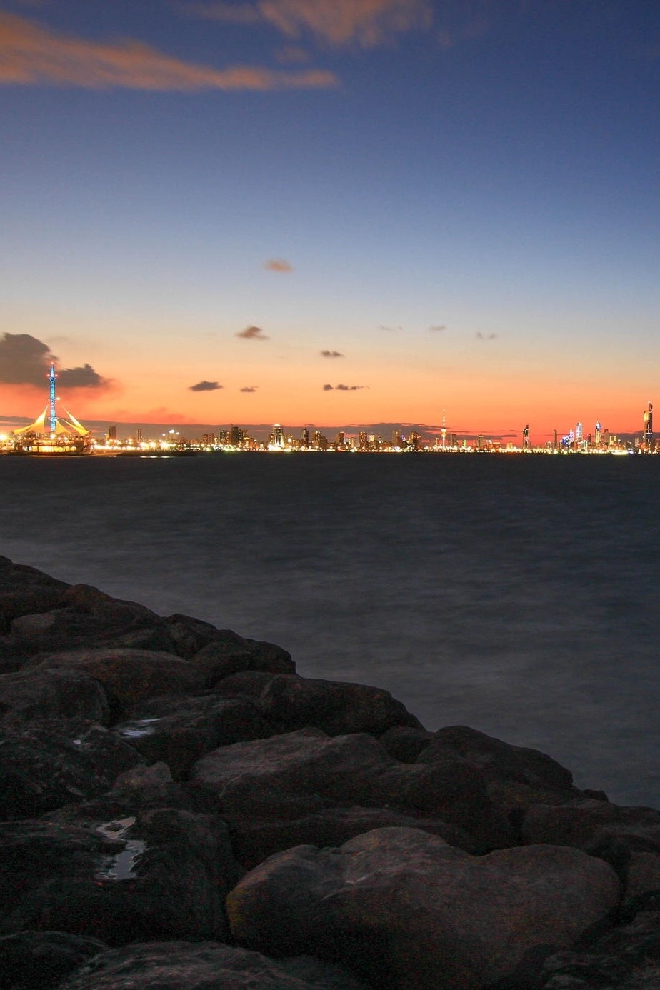 visualechoess:  kuwait at blue hour  - (via) | VE 