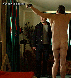 el-mago-de-guapos:  Joel Tobeck Westside 2x08 featuring David De Lautour Click here to see David out of his clothes! 