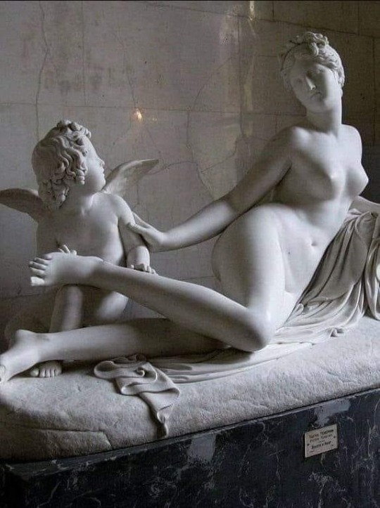 mythologer:Cupid Pulling a Thorn out of the Foot of Venus (Ca-1825) “Marble, detail” [Hermitage Museum, St Petersburg] – Pietro Tenerani (1789 - 1869)