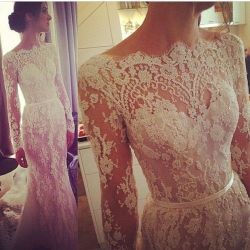 bukoladreamwedding:  Long sleeve lace gown