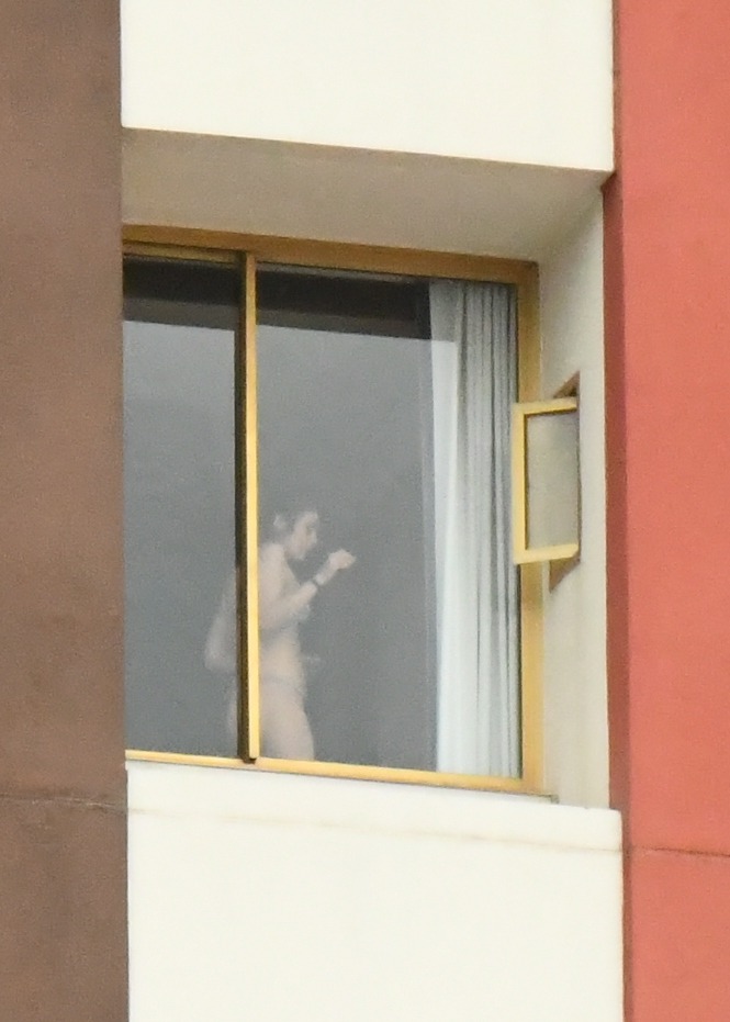 saw her at the El Cortez today around noon. Too bad she was wear a bra and panties
