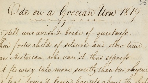 xshayarsha:John Keats, manuscript of Ode on a Grecian Urn