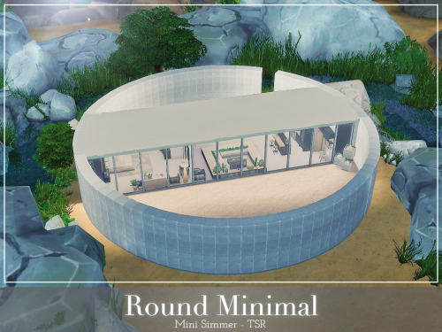 Round Minimal This is a small round house surrounded by large rocks and a natural pond. It is built 