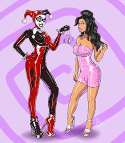 kittymellow: Harley Quinn Hypnotizing Robin