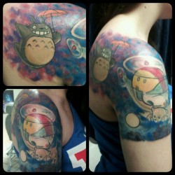 fuckyeahtattoos:
“ Totoro and The Little Helicopter (My childhood favorites) done in a watercolor style! Done by Kegan Eastham in Waco, TX
”