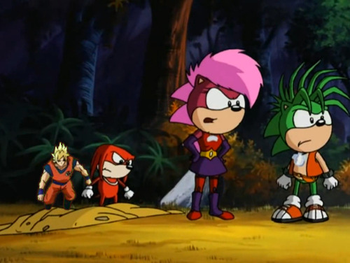 endshark:  I couldn’t help myself guys, these were just TOO PERFECT I HAD TO MAKE THEM.Edit: Added one more for good measure, SMALL GOKU AND SMALL KNUCKLES TEAM UP. 