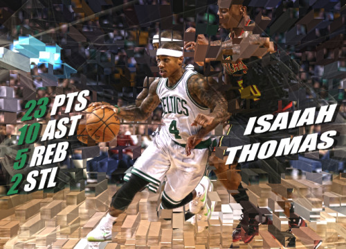 Isaiah Thomas vs Hawks: 23 pt, 10 ast, 5 reb, 2 stl. Celtics won!