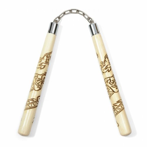  DELUXE CARVED DRAGON NUNCHUCKS B.B - WHITE OAKCheck Here :  WHITE OAK NUNCHAKUNunchaku Made from 