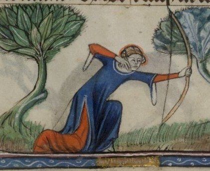 (Female archer from the Taymouth Hours manuscript)Makouraino - The archer who repelled piratesMakour