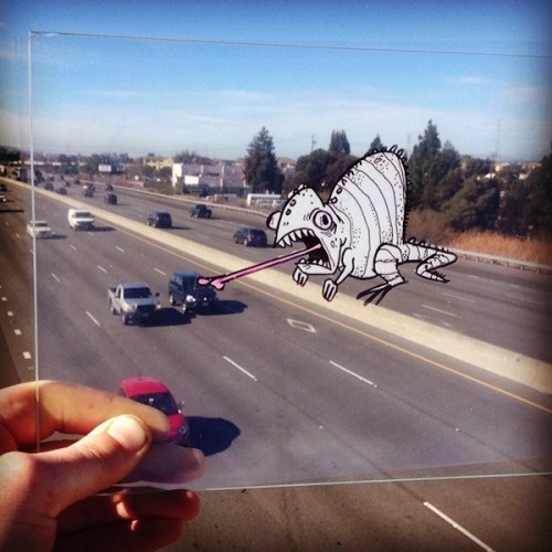 beben-eleben:This Illustrator Turns the World Around Him into Real-Life Cartoons