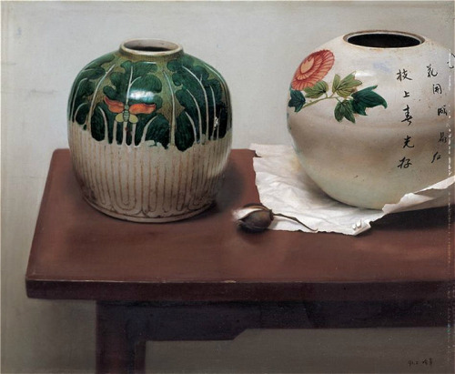 Hyper-realistic oil painting by Chinese artist 冷军Leng Jun.