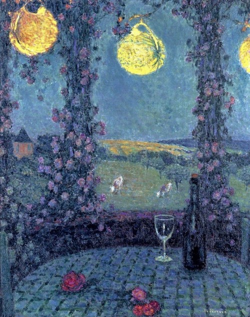 enchantedbook: The Gazebo, Gerberoy, 1929 By Henri Le Sidaner