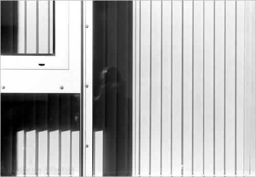 Window, 2021. Abstract composition, high contrast architectural detail. Shot with Contax IIIa (make: