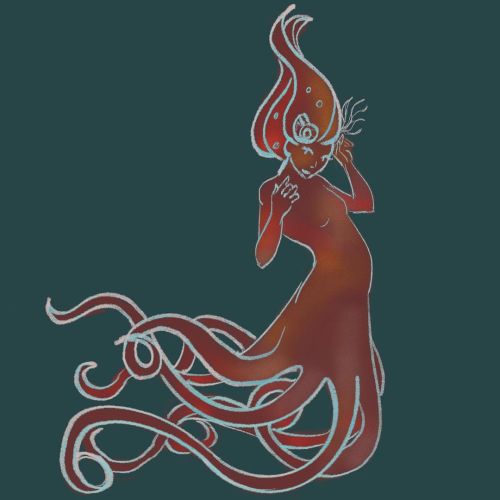 Monday’s #mermay drawing Just a #conceptsketch I never can decide how many limbs an #octopusmermaid 