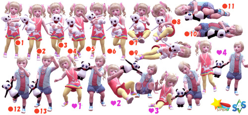 a-luckyday: Total : 13Single pose + 4 pair You need to download the:Pose player form Andrew’s Studi