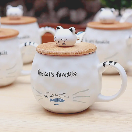 pinkune:Cat Ceramic Cup