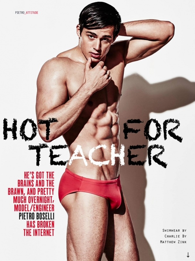   World’s Hottest Math Teacher Pietro Boselli Shows Off His Amazing Body For ‘Attitude’