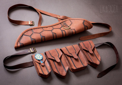 Genuine leather waist bags, belts and quiver.Crafter: Lina GrozaI make commissions!!! Accessories fo