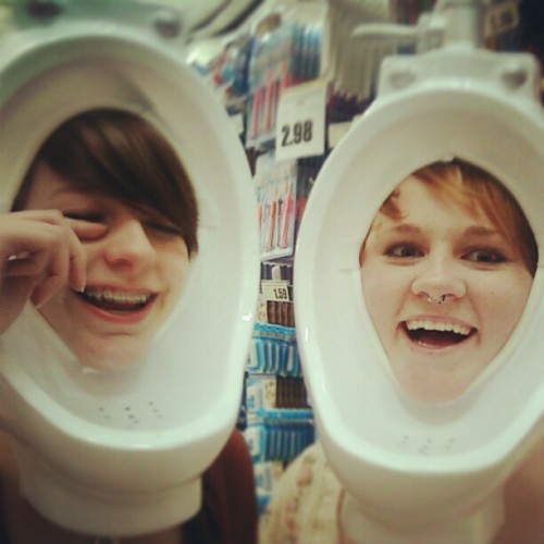 ipstanding:  Looking at the #photos on my #phone and found this, the day Camille and I #dressedup as men’s #urinals :’) Ahhh man #giggles all round good ol’ #unclebills by m0bear http://bit.ly/15qEuZG 