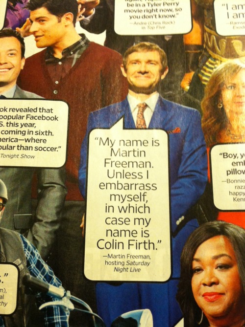 benedictcumberbatchruinedme: Ahhh! Martin Freeman in entertainmentweekly! He is the center of the so