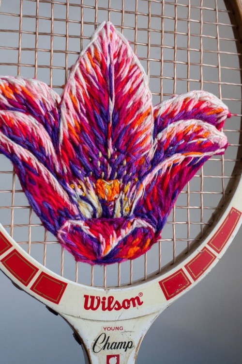 miss-mandy-m:Embroidered tennis racquets by Danielle Clough