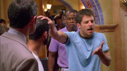 shadeofazmeinya:  lapis-lazull:  someone whos never watched psych please explain this photo  Guy in blue shirt tries blessing a man in latin but the guy behind him knows he’s just quoting shrek