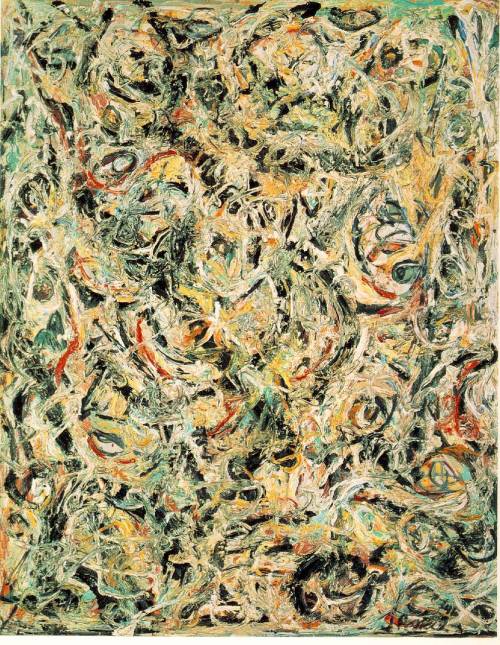 Born on this day (01/28/1912): Jackson Pollock.
“Eyes in the Heat”, 1946.