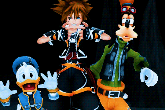 khfriendlyreminders:  thefourthpurpleone:  khfriendlyreminders:  Person: Kingdom Hearts is a dark and edgy game.  Me: *spends five hours playing a monopoly, Mario Party cross-over board game with Winnie the Pooh*  Me: (looking at Sora) excuse you?  Yes