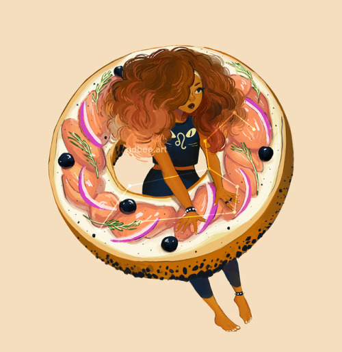 prinnay: Zodiac Breakfast:Leo + Lox BagelSagittarius + Cereal