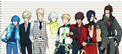 twinksnottwins:  I made a height chart just so I could have a better idea of the height differences. I took Virus’, Trip’s and Mink’s hair into account too. Mink is fucking tall.  