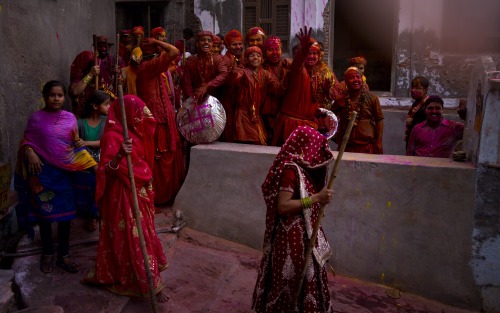 Lathmar festival celebrationsPhotographs by Saurabh Das/AP (via yahoonewsphotos)