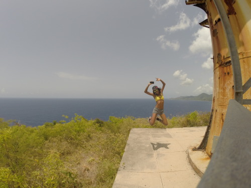 Jumping for joy. Hams Bluff, St. Croix, USVI. c. 2014