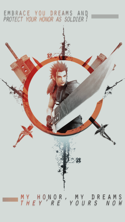 ivy-suppigraphic: FINAL FANTASY VII : CRISIS CORE Lockscreenfrom left to right : Zack Fair, Angeal H