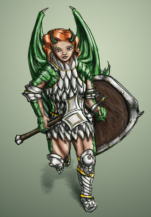 Half green dragon/Half dwarf. Kind of rushed.