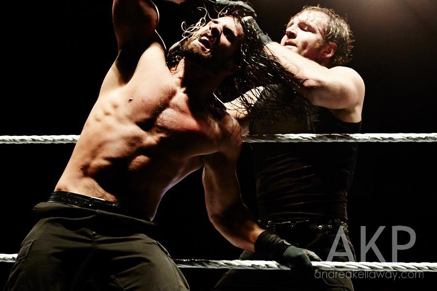 believeintheshieldwwe:  Seth Rollins vs Dean Ambrose #WWEHamilton Credit: http://www.andreakellaway.com/